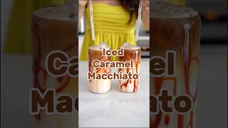 Iced caramel macchiato  Mylky icedcoffee caramelmacchiato mylky vegan plantbasedmilk recipe [upl. by Korns]