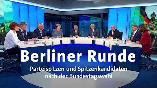 Bundestagswahl Berliner Runde der Parteispitzen [upl. by Myrwyn]