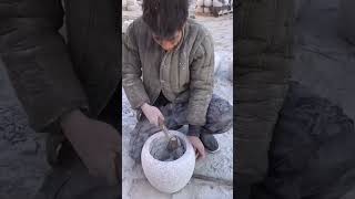 The process of making stone mortar [upl. by Ttocs]