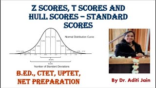 Z ScoresT ScoresHull ScoresStandard ScoresDerived SoresPsychometricsStatisticsHindiBEd [upl. by Nefen]