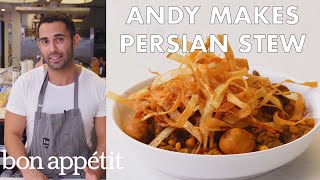 Andy Makes Khoresh Gheymeh Persian Stew  From the Test Kitchen  Bon Appétit [upl. by Cramer]