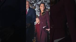 When Catherine and Princess Charlotte match in maroon for Christmas concert in 2022 [upl. by Hgielyak]