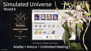 AnattaAnicca Combo  Seele Simulated Universe World 6 Path Abundance  Honkai Star Rail [upl. by Adar851]