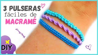 ✅ Como hacer Pulseras de Macramé Fáciles 💙 Curso de Bisutería 7 [upl. by Aibonez721]