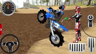 Extreme Motocross Dirt blue Bike Driving 3  Offroad Outlaws Moto games Android \ IOS Gameplay [upl. by Elreath193]