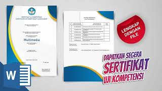 Dapatkan Segera  Contoh Sertifikat Uji Kompetensi SMK Word Terbaru [upl. by Amelus]