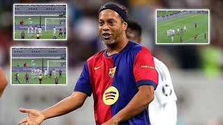 Ronaldinho Scores Trademark FreeKick in El Clásico Legends  Barcelona vs Real Madrid 64 [upl. by Raddie]