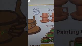 Cup saucer with painting call us  8630794240 mittikalaa1531 shorts shortvideo shortsviral [upl. by Aihsilat]