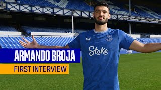 ARMANDO BROJAS FIRST EVERTON INTERVIEW 🔵 [upl. by Negeam]