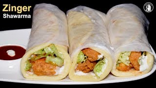 Zinger Shawarma Recipe Without Oven Homemade Bread  Chicken Zinger Shawarma by Kitchen With Amna [upl. by Stamata]