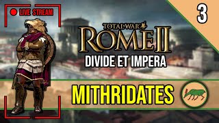 Mithridates Soter Saviour  ROME 2 Total War  Live Stream MITHRIDATES VI Divide Et Impera 3 [upl. by Summers443]