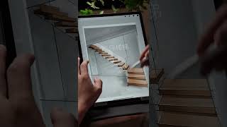 How to create a staircase effect in 10 minutes iPadHandpaintingdesigner procreatepainting [upl. by Iamhaj]