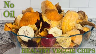 HOW TO MAKE HEALTHY VEGGIE CHIPS  NO OIL  CRISPY  CHYUMMY [upl. by Iniffit]