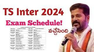 Telangana Intermediate 2024 Exams Schedule Released  TS Inter Exams 2024 [upl. by Atekan]