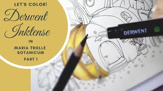 Lets Color with DERWENT INKTENSE  These Pencils are MAGICAL  Maria Trolle Botanicum  PART 1 [upl. by Ethelda]