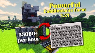 The MOST POWERFUL and EFFICIENT COBBLESTONE FARM in MINECRAFT 121 [upl. by Nevaj]