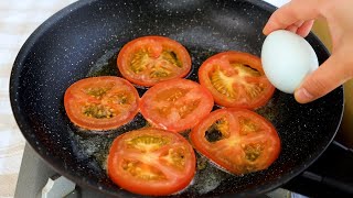 1 Tomato with 3 eggs Quick breakfast in 5 minutes Super easy and delicious omelet recipe [upl. by Ellehcen298]