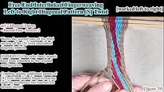 Free End Interlinked Fingerweaving Left to Right Diagonal Pattern S Twist worked left to right [upl. by Rye959]