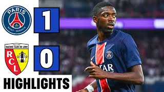 PSG vs RC Lens 10 Highlights  Dembele Goal  Abdukodir Khusanov Red Card  Ligue 1 202425 résumé [upl. by Goddard570]