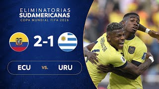 ECUADOR vs URUGUAY 21  RESUMEN  ELIMINATORIAS SUDAMERICANAS  FECHA 2 [upl. by Leonhard]