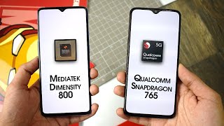 MediaTek Dimensity 800 Vs Snapdragon 765 Soc Battle of budget 5G Chipsets 2020 [upl. by Annaiek]