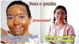 ONDAS sin calor para el cabello en capas y MASCARILLA de café para la piel 🧖 [upl. by Aigneis655]