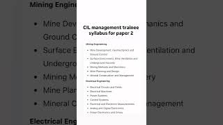 CIL management trainee exam syllabus 2024  cil mt exam syllabus management [upl. by Atteuqram]