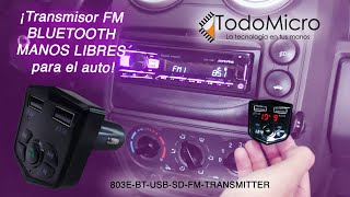 Transmisor FM bluetooth manos libres para auto [upl. by Layol]