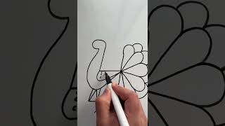 How to draw peacock using 4 number  Easy drawing  Simple drawing  Peacock drawing [upl. by Ykcaj268]