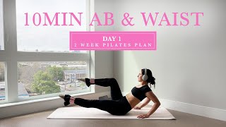 10MIN Toned Ab amp Waist Pilates  DAY 1  2 Week Pilates Challenge  madeleineabeid [upl. by Alaaj300]