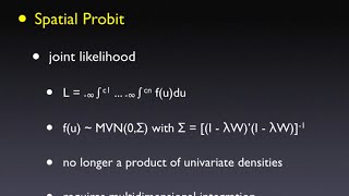 Spatial Probit  Tobit Maximum Likelihood Estimation II [upl. by Rivy932]