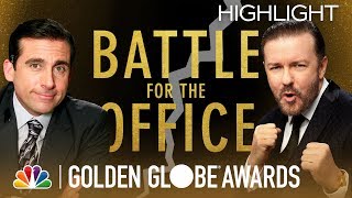 Ricky Gervais Targets Steve Carell and The Office  2010 Golden Globe Awards [upl. by Neros]