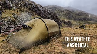 Solo Camping in the Mountains with Brutal Rain and Winds  Hilleberg Nammatj 2 in Storm Conditions [upl. by Rodolph]