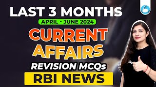 Last 3 Months Current Affairs 2024  RBI News  Most Important Current Affairs 2024  By Sheetal Mam [upl. by Martijn]