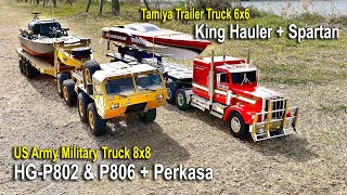 Military Truck HGP802 amp 806 vs Tamiya King Hauler  Perkasa amp Spartan [upl. by Donni]