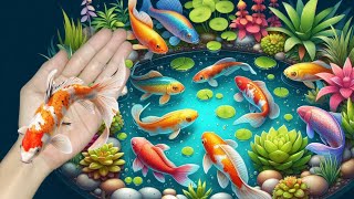 catching fish colorful fish goldfish koi fish betta fish turtles crabs catfish [upl. by Meekar]