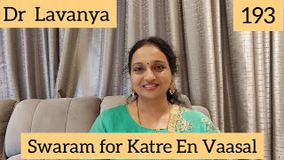 Swaram for Katre En Vaasal  Rhythm  Dr Lavanya  A R Rahman  Carnatic Notes  Voice Culture [upl. by Ear]