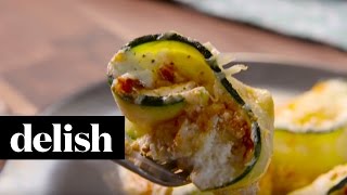 How To Make Zucchini Lasagna RollUps  Delish [upl. by Nwahsuq253]