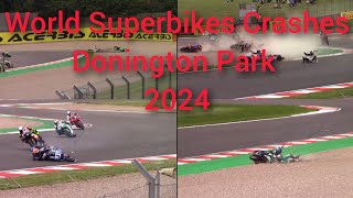 World Superbike Crash Compilation Round 5  Donington Park  WSBK 2024 [upl. by Accisej40]