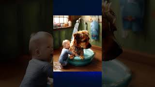 Kiddo bath his dog dog animals pets boy [upl. by Drucilla623]