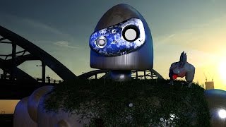 Laputa ラピュタのロボット兵を作って実写合成3DCG [upl. by Berl579]