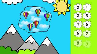 Counting Hot Air Balloons Count the Objects Numbers 010 Subitize Subitizing Virtual School FUN [upl. by Lennard581]