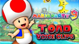 All Toad Voice Clips • Mario Party 9 • Voice Lines • Nintendo Wii 2012 Samantha Kelly [upl. by Irret]