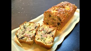 Cake salé aux jambon fromage et champignons  Chec aperitiv  Savoury loaf cake  Закусочный кекс [upl. by Siskind]