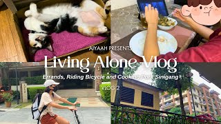 Living Alone in the Philippines Errands Riding Bicycle and Cooking Pork Sinigang home cooked [upl. by Catlee]