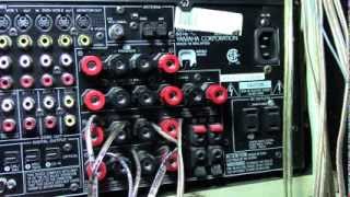 YAMAHA Receiver How to hook up home theater speakers wire [upl. by Ronyam434]