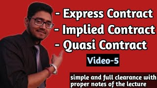 what is quasi contract what is express contract what is implied contract lawswithtwinsUGCNET [upl. by Eatnoid]