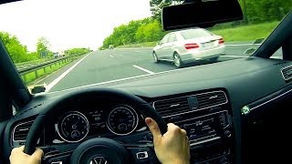 VW GOLF 7 R Onboard POV Driver View Autobahn Acceleration Drive Autostrada [upl. by Ahsirtak484]