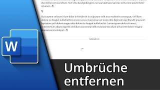 Word Seitenumbruch entfernen  Word Abschnittswechsel entfernen ✅ Tutorial [upl. by Culberson]