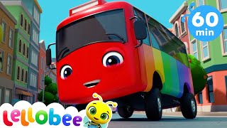 10 Little Buses  Lellobee City Farm  Cartoons amp Kids Songs  Learning Videos  Kids Songs [upl. by Binnings]